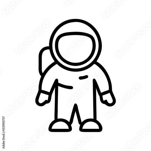 Astronaut icon, concept of space exploration and human adventure