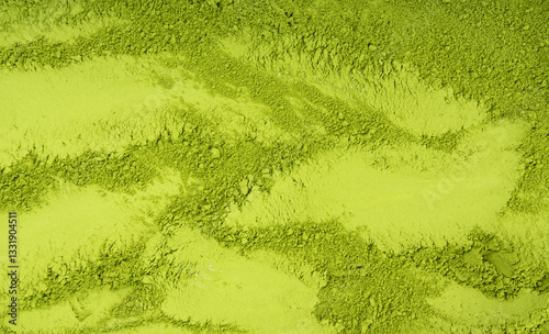 Cuadro en lienzo Matcha powder texture background, green tea dust pattern, flour banner, powdered