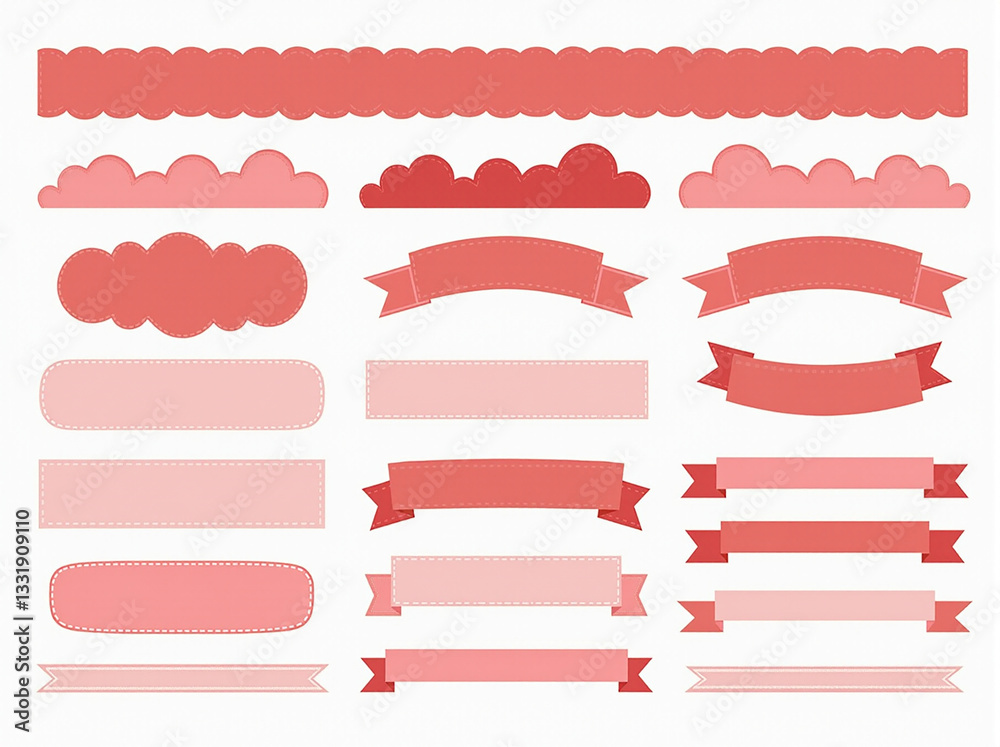 A collection of decorative banners and ribbons in various shades of red and pink, featuring different styles and shapes, perfect for graphic design projects, invitations, and announcements. A collection of decorative banners and ribbons in various shades of red and pink, featuring different styles and shapes, perfect for graphic design projects, invitations, and announcements.