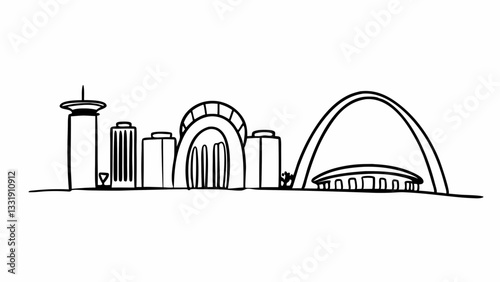 vector illustration of a building with columns