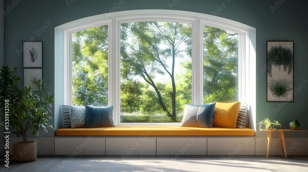Fototapeta premium Modern Room. Stylish Interior Design Background. Generative AI.