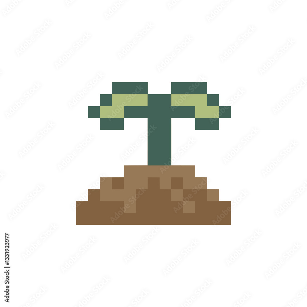 Obraz premium sprout plant retro pixel art