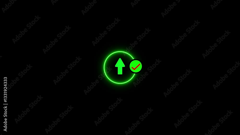 arrow icon with check sign. Simple download icon animation. arrow icon with check sign. Simple download icon animation.