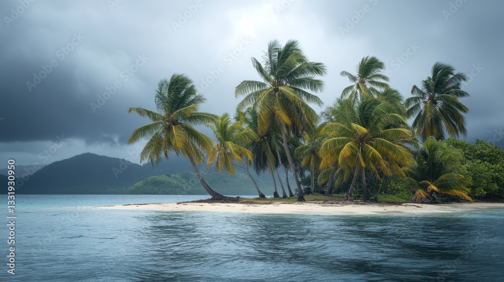 Fototapeta premium Tropical island rain storm escape