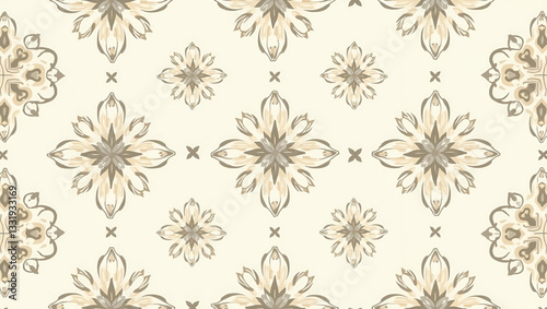 Vintage Seamless Tile Pattern: Intricate Botanicals for Classic Backsplashes