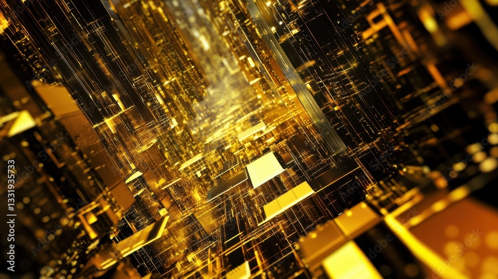 A financial security and gold reserves concept, blending technology-driven investment strategies and wealth protection