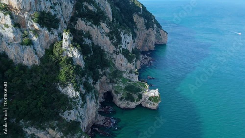 Rugged Coastline Meets Turquoise Waters. Delicate Harmony Shot