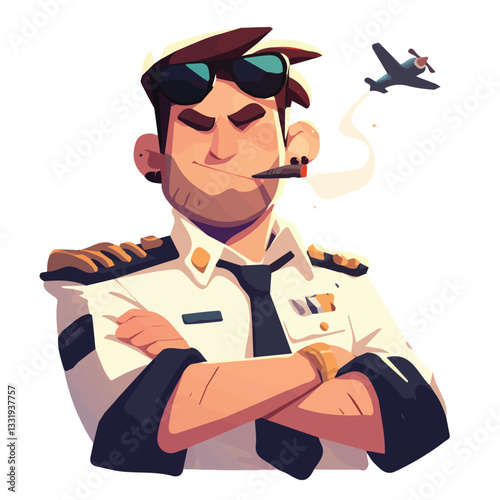 Vector design of a pilot character