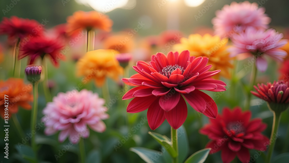 Stunning Blooming Flowers in Garden: Showcasing Botanical Diversity & Natural Beauty in Stock Photo Stunning Blooming Flowers in Garden: Showcasing Botanical Diversity & Natural Beauty in Stock Photo