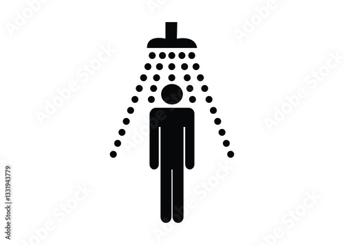 Shower - Man Showering Taking Bath Bathroom Stall