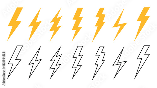 Lightning bolt icon. Electric vector lightning logo