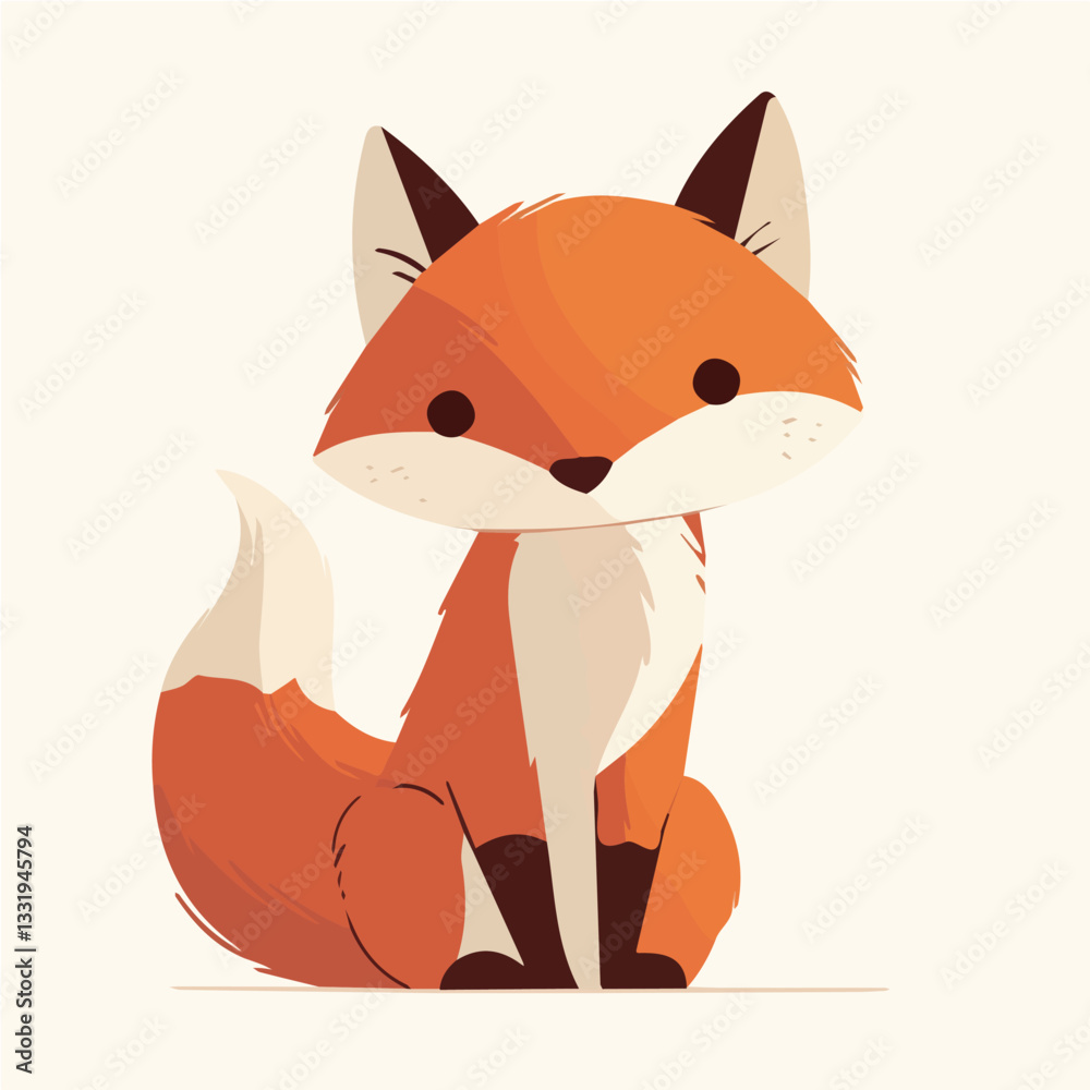 Obraz premium Vector design of a fox character in flat style