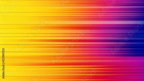 Vibrant Abstract Background with Horizontal Lines Gradient Colors Transitioning from Yellow, Orange, and Blue to Purple, Creating Dynamic and Colorful Visual Effect with Energetic Warm and Cool Tones