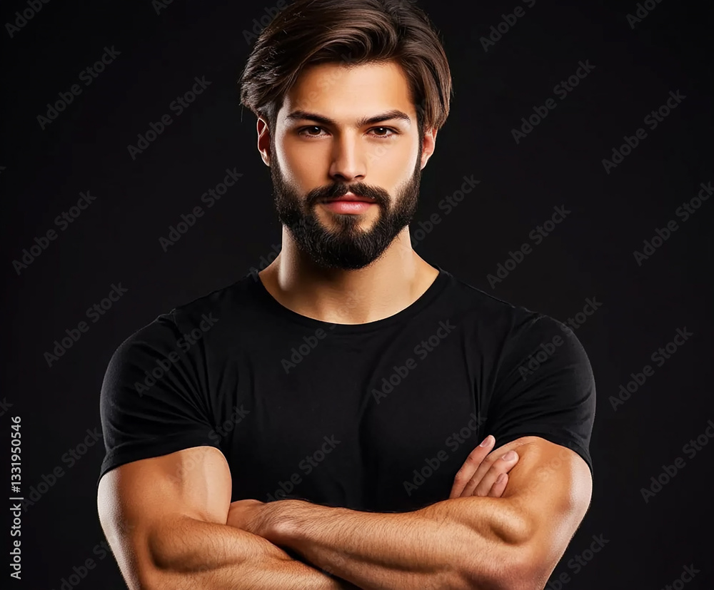 Naklejka premium Fitness strong man portrait, male portrait close up