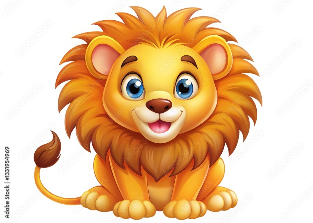 Fototapeta premium Cartoon Lion PNG - Cute Lion Illustration