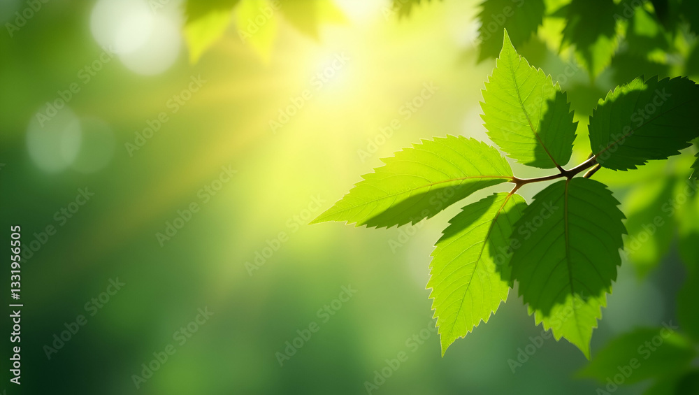 Soft Sunlight Through Green Leaves: Peaceful Nature Photo Concept Soft Sunlight Through Green Leaves: Peaceful Nature Photo Concept