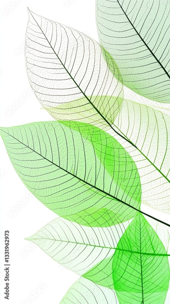 Obraz premium Transparent Green Leaves