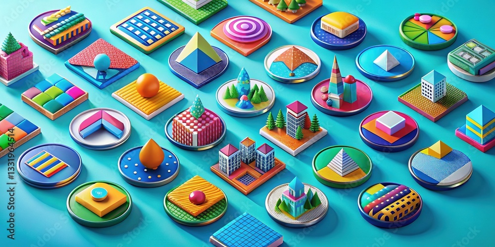 Fototapeta premium Isometric Pin Icons for Design