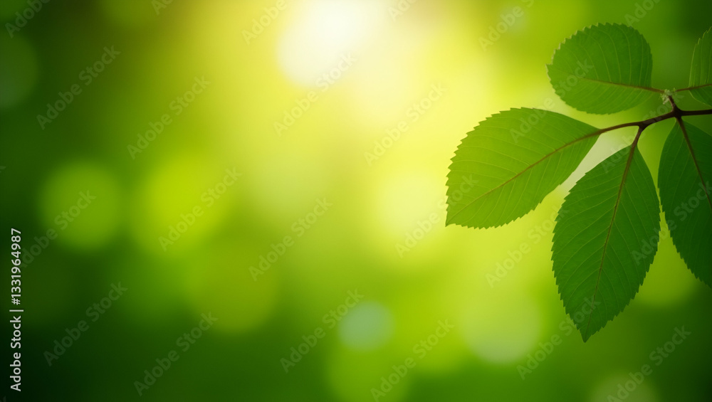 Obraz premium Soft Sunlight Through Green Leaves: Peaceful Nature Photo Concept