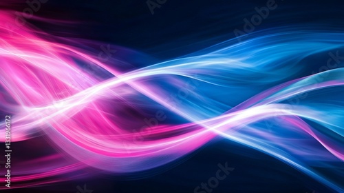 Abstract Pink Blue Swirling Light Waves Dynamic Energy Flowing Vibrant Neon Glowing Background Design Digital Art Graphic Illustration color curve    