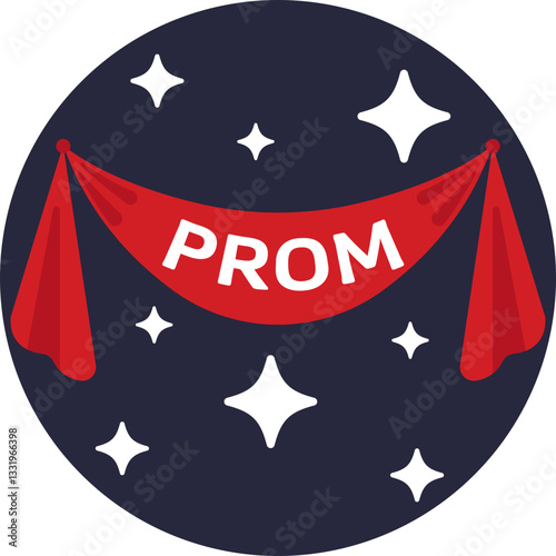 A colorful ribbon often worn or displayed during prom events.