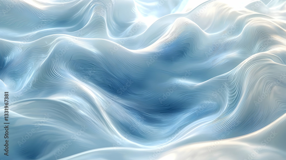 Obraz premium Abstract Blue and White Wavy Background