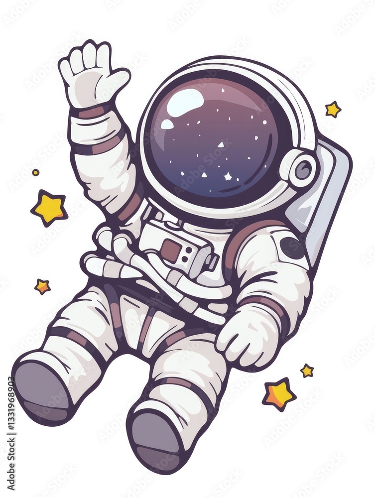 A Cartoon Astronaut in Space A Cartoon Astronaut in Space