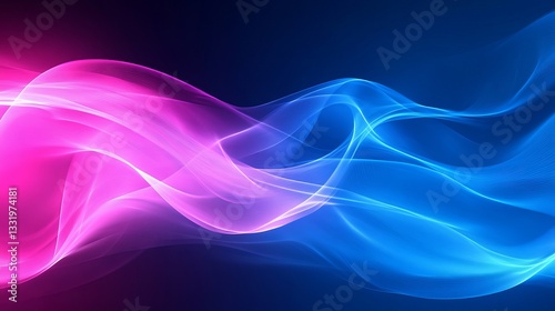 Wallpaper Mural Abstract Pink Blue Wave Flowing Design Digital Art Background Swirling Elegant Smooth Lines Modern Technology Futuristic Purple Gradient Illustration  Torontodigital.ca