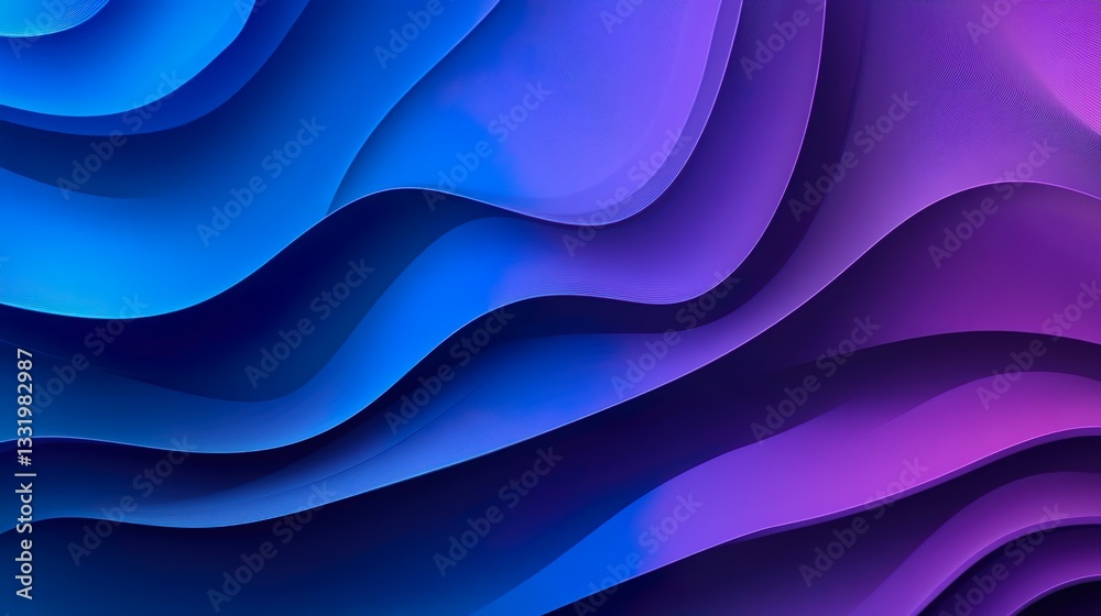Obraz premium Abstract Fluid Wave Gradient Blue Purple Dynamic Flow Background