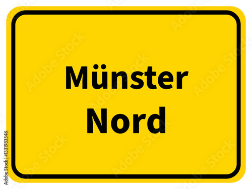 Illustration eines Stadteingangsschildes von Nord, einem Stadtteil der Stadt Münster