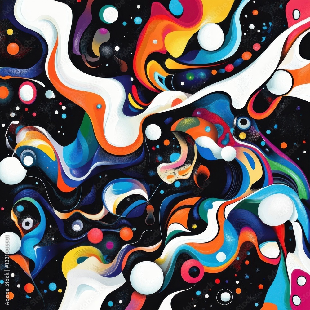 Vibrant abstract fusion on matte black canvas, vector art style, fluid liquid shimmer colors, seamless gaming surface with retro-bowling vibe and intricate patterns, dynamic entertainment concept Vibrant abstract fusion on matte black canvas, vector art style, fluid liquid shimmer colors, seamless gaming surface with retro-bowling vibe and intricate patterns, dynamic entertainment concept