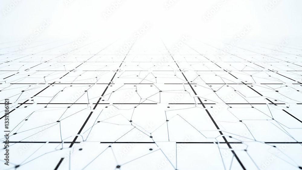 Layered Virtual Pathways in Sleek Digital Design: Tiled Framework Concept