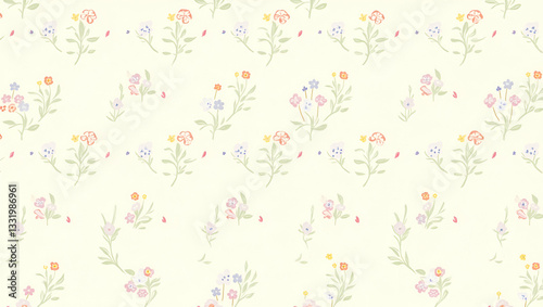 Light Spring Butterflies & Floral Accents: Seamless Tile Pattern for Nature-Inspired Home Decor