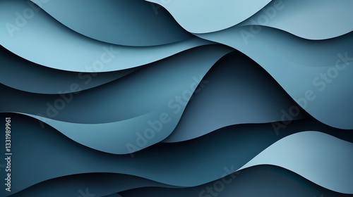 High-Tech Abstract Blue Wave Background Digital Concept Design