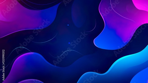 Blue And Purple Abstract Gradient With Smooth Flowing Waves