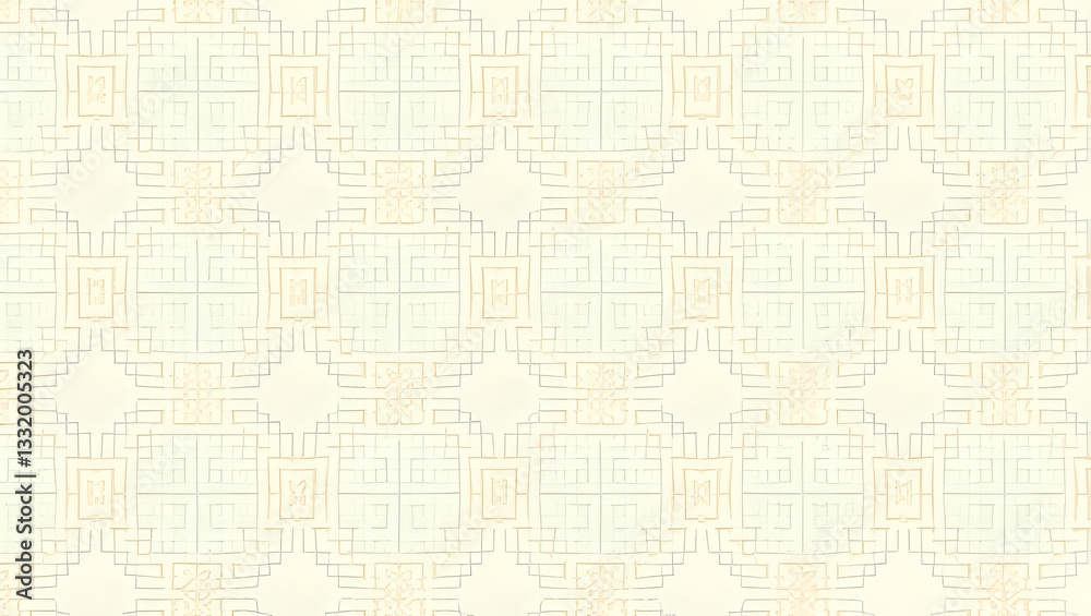 Fototapeta premium Create a Seamless Flat Design Pattern with Edwardian Damask Motifs in Soft Pastel Colors