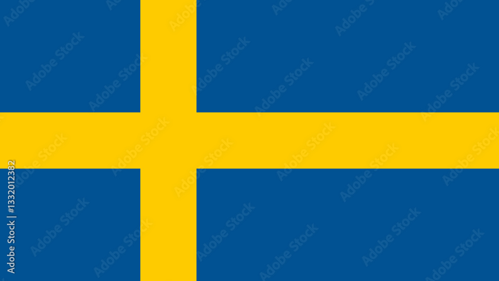 Flag of Sweden with vibrant blue and yellow colors displayed prominently against a simple background in a clear layout Flag of Sweden with vibrant blue and yellow colors displayed prominently against a simple background in a clear layout