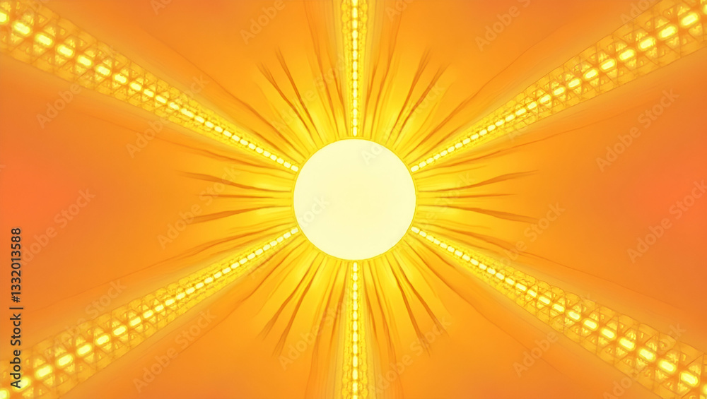 Fototapeta premium Striking Spring Sunshine Pattern: Bold Rays & Warm Hues for Designs