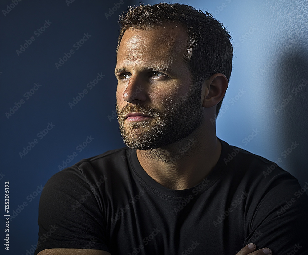 Obraz premium Fitness strong man portrait, male portrait close up