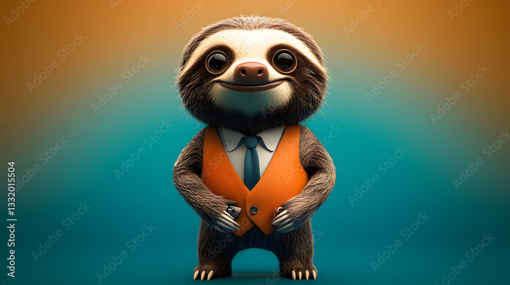 Fototapeta premium cartoon cute Sloth