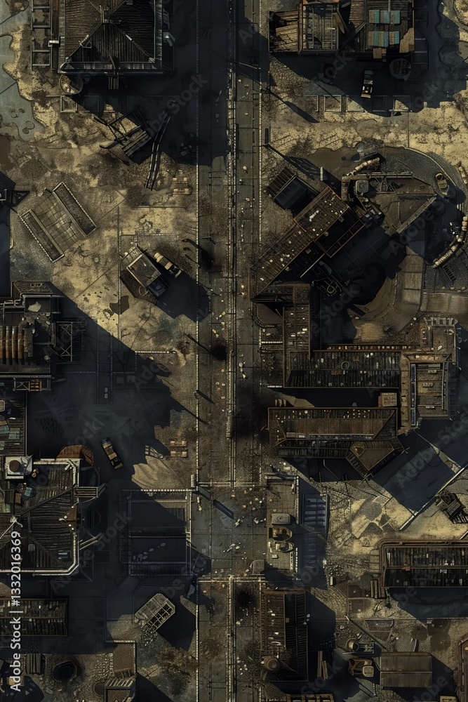 Post Apocalyptic Battlemap: Ruined City Terrain for RPG Games Post Apocalyptic Battlemap: Ruined City Terrain for RPG Games