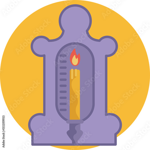 A clock design where the candle's flame serves as the indicator of time.