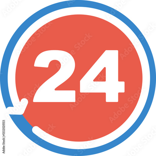 An icon representing continuous time without breaks or gaps.