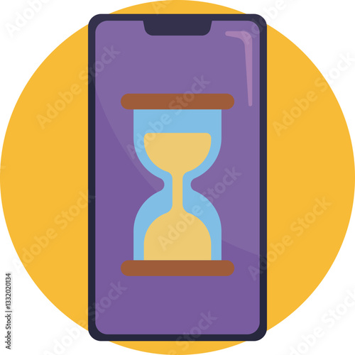 A symbol of time passing, represented by an hourglass with flowing sand.