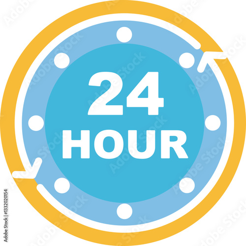 A clock face showing a full 24-hour cycle.