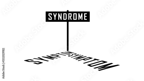 syndrome symbol, black isolated silhouette