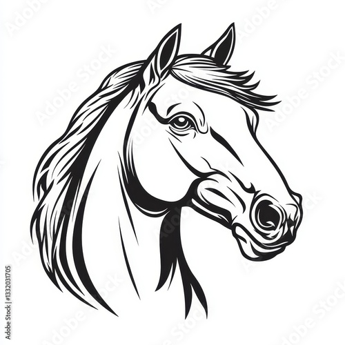 Modern stencil art featuring a simple linear illustration of a horse