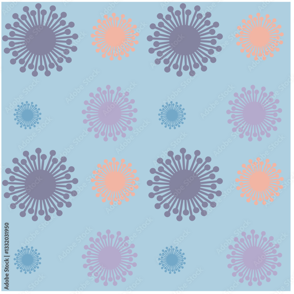 pattern on blue background dandelion pattern on blue background dandelion