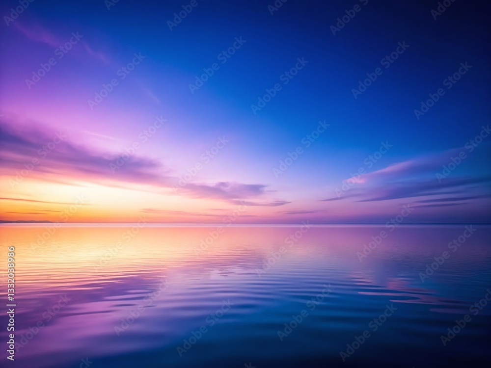 Fototapeta premium Smooth Blue Violet Ombre Gradient Background with Soft Top Glow - Panoramic Stock Photo