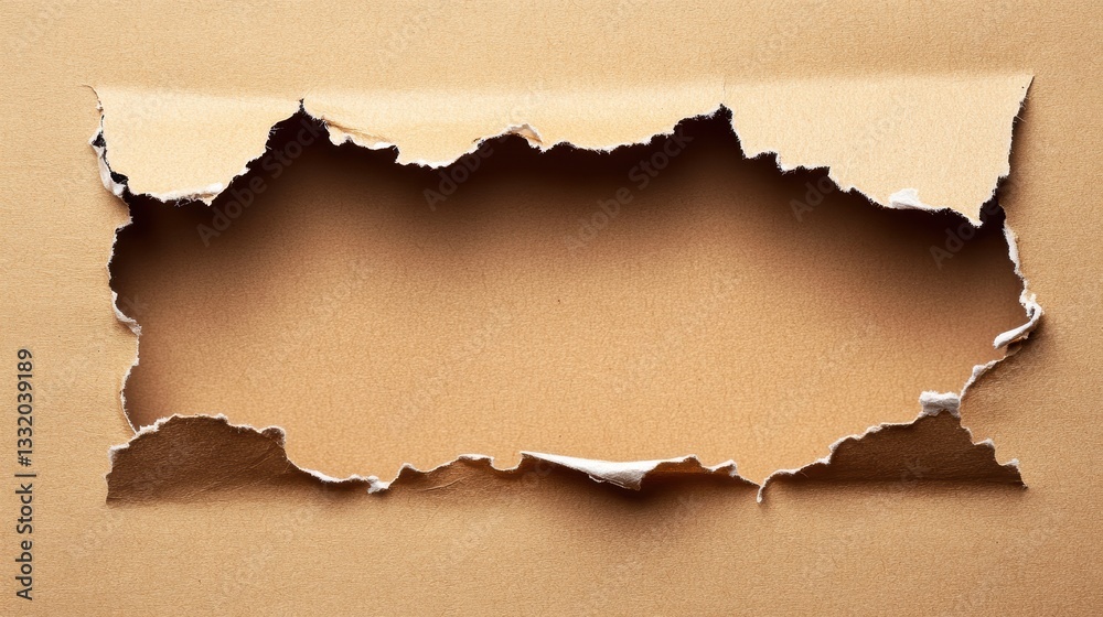 Torn paper revealing a blank space for creativity and expression Torn paper revealing a blank space for creativity and expression